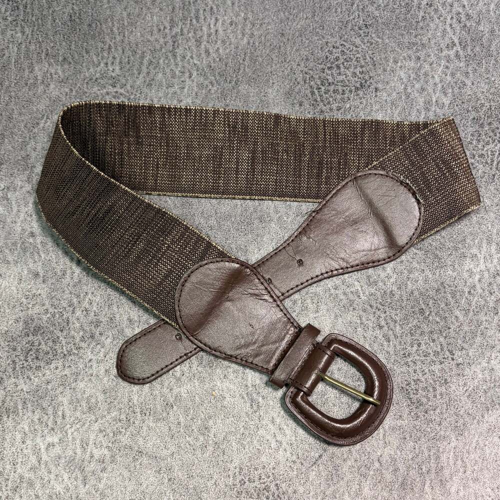 Brown Stretch Wide Waist Belt